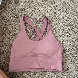 Pink balance sports bra